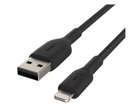 Kabel BELKIN Kabel Braided USB- Lightning 15cm czarny CAA002bt0MBK